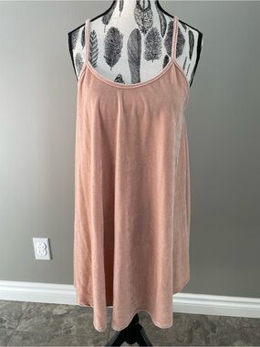 Sleeveless Velvet Mini Dress in Blush Pink